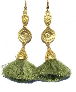Ishtar Tassel Earrings - Kiwi