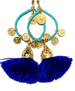Tanis Tassel Earrings – Aquamarine / Sapphire